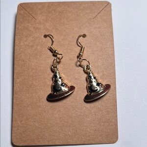 Gold Witch Hat Earrings